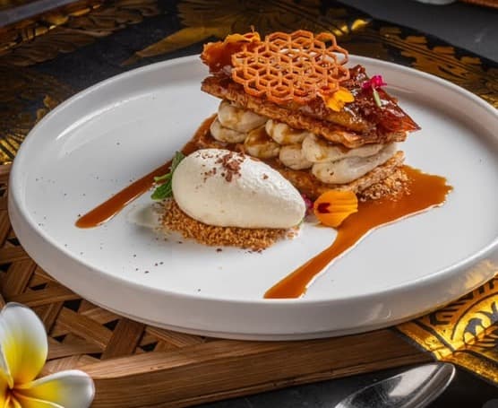 Caramelized banana mille-feuille, Marabunta's signature dessert
